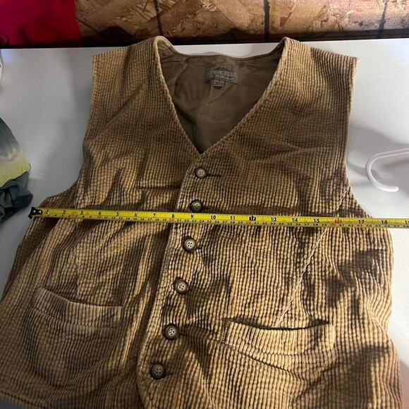 Vintage khaki Vest |corduroy | Buttons |Y2k Country Western - Picture 7 of 8